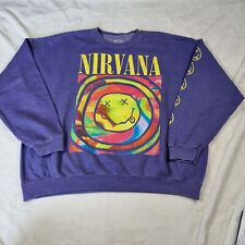 Nirvana Urban Outfitters Purple Smiley Sweatshirt Tie-Dye Grunge Pullover No Tag