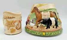 YANKEE CANDLE BARNYARD SHADE (NO TRAY) & SEASIDE COTTAGE VOTIVE
