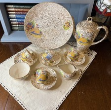 EMPIRE Crinoline LADY SHELTON BELLE Ivory Complete Coffee Set Cups Saucers Etc