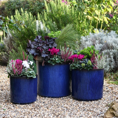 Ocean blue glazed - blue, cylinder