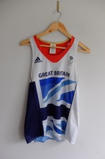 London 2012 Olympic Adidas running vest blue M athletics Team GB