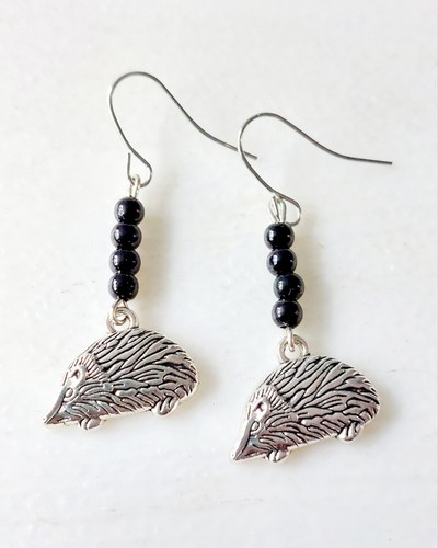Hedgehog earrings silver - earrings,