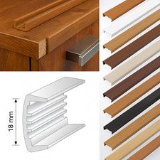 PVC U Section Edge Trim 18mm x 2.6m Melamine Furniture Plastic Board Edge Strip