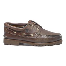 TIMBERLAND Classic Mens Brown Leather Boat Shoes UK 7.5 Durable Outdoor