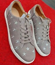 Joules Women Solena Luxe Cupsole Trainers - Grey Star Print- Adult 8 Eur 42