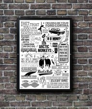 Arctic Monkeys Poster Song Lyric Print Doodle Art Wall Hanging Gift Idea Merch