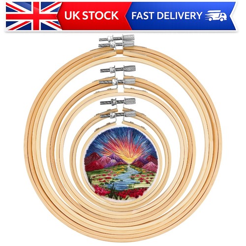 Pcs round bamboo embroidery - round,