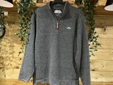 Weird Fish Grey 1/4 Zip Jumper Sweatshirt Size Medium