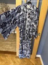 Ichi Ban Kimono Dressing Gown Robe Made In Japan Blue 100% Cotton New