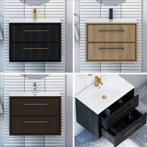 Wall hung bathroom sink vanity - hung,