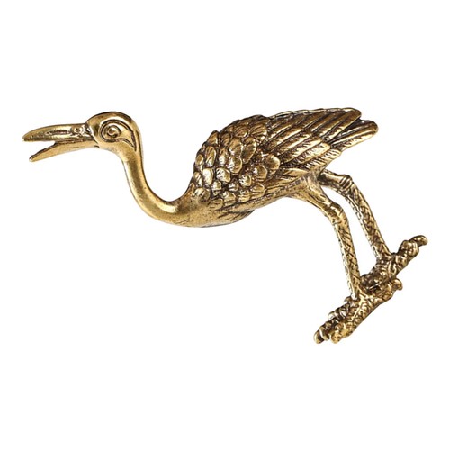 One brass crane - one,