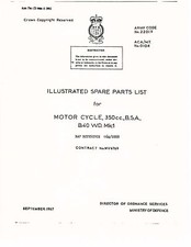BSA Parts Manual Book 350cc