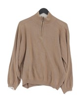 Rockport Women's Jumper M Brown 100% Cotton High Neck Pullover