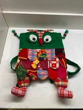 Patchwork owl fabric bag backpack drawstring