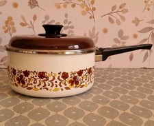 Vintage Brown White Floral
