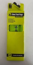 New Summit Steel Tent Pegs 20 Pack with Storage Bag - 18cm Camping Stakes