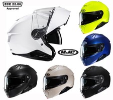 HJC I91 Plain Flip Up Motorcycle Helmet Touring Motorbike Black Blue White