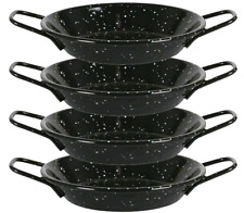 Spanish Enamelled Miniature PAELLA PANS Perfect for Tapas Plating 4x10cm