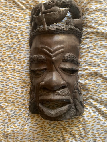 African wooden head - african, bust