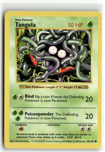 Tangela 066 102 base set - tangela,