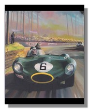 Jaguar D Type Le Mans 1955 Mike Hawthorn framed picture free p&p UK