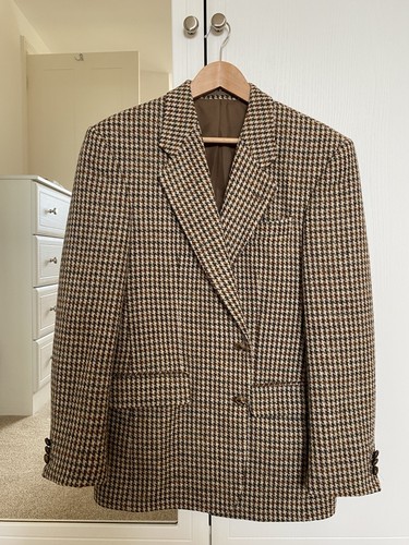 Vintage houndstooth tweed wool - tweed,