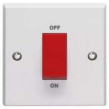 Volex 45A DP 1 Gang Switch White VX9713 *NEW* X1  Cooker Switch