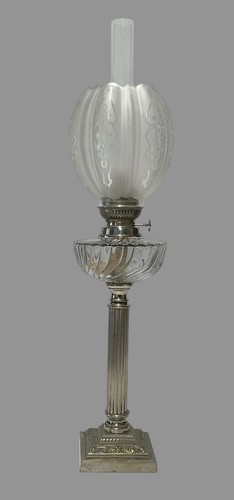 Antique oil lamp chrome - lamp,,