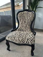 Stunning One Off Occasional Chair, Black And Beige Animal Print.