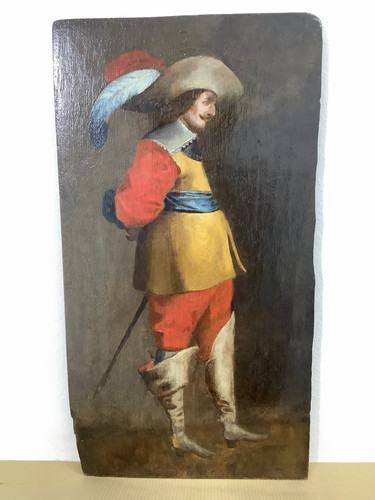 Antique old oil - , painting