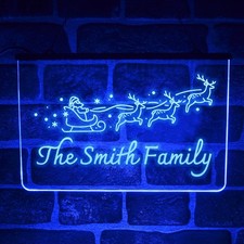 Custom Family Merry Christmas LED Neon Light Up Sign | Festive Wall Decorations