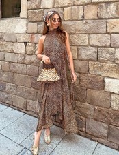 Zara leopard print midi scarf - leopard,