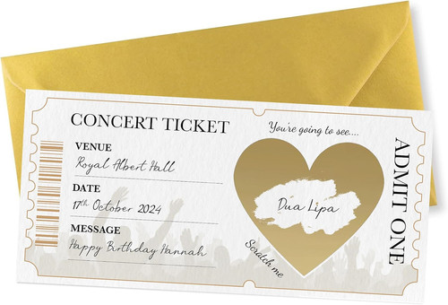 Concert ticket scratchcard - concert,