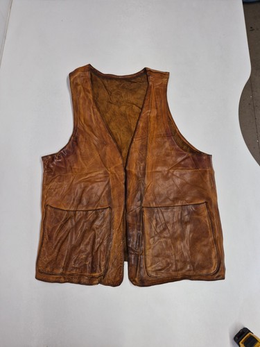 Vintage leather waistcoat - , 38"