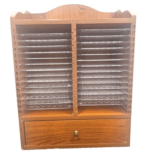 Vtg wood organizer numbered - organizer,