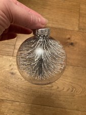 Christmas Bauble - Transparent Ball With Tincel Tree - Glass