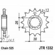 Sprocket JT 1332 Z16 for Honda