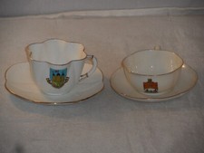 CRESTED CHINA SHELLEY NEWBURY & W H GOSS PUB BY BARRETT CAMBRIDGE CUPS & SAUCERS