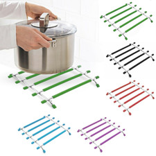 Kitchen Trivet Worktop Saver Hot Pot Pan Stand Rack Silicon and Stainless Steel