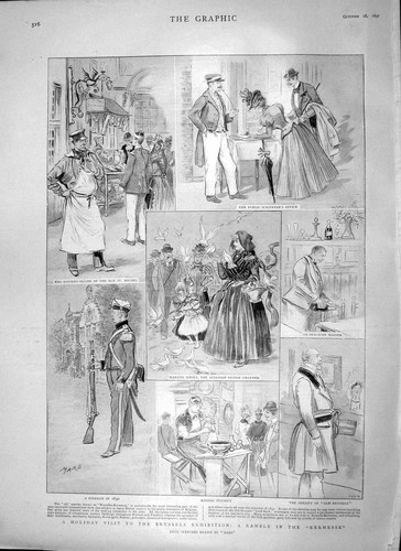 Original old antique print - original,