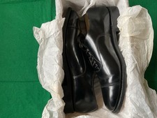 James Mark Mirror shine Black Brogue Size 8 1/2 Leather Sole Upper And Lining