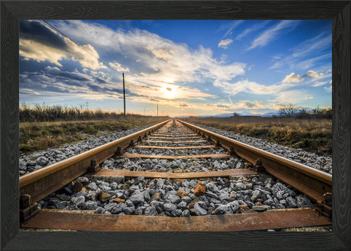 Old rails framed wall art - rails,