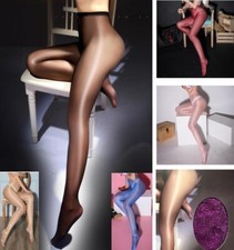 Sheer Silk Crotchless thin Bright Shinning Smooth Stockings Tights Pantyhose, UK