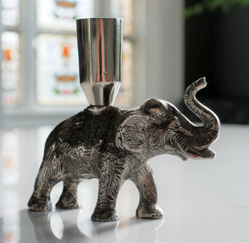Silver elephant standing - elephant,