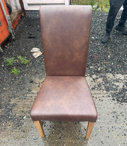 Brown faux leather dining - brown,