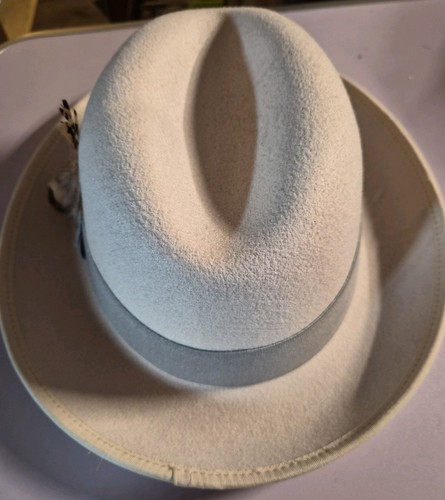 Mens cream coloured trilby - coloured, hat