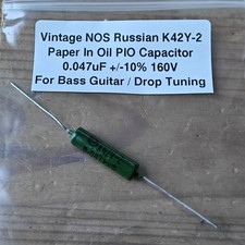NOS Soviet Russian K42Y-2 Paper in oil PIO Cap Capacitor 0.047uF For Bass Guitar