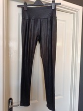 Primark Ladies Black Faux Leather Trousers/leggings. Size 10-12