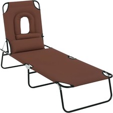 Folding Sun Lounger with Face