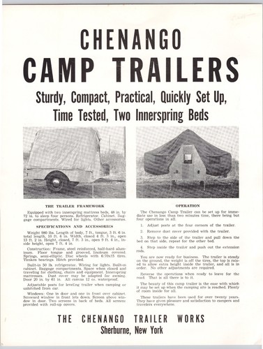 1950s chenango trailer works - chenango,